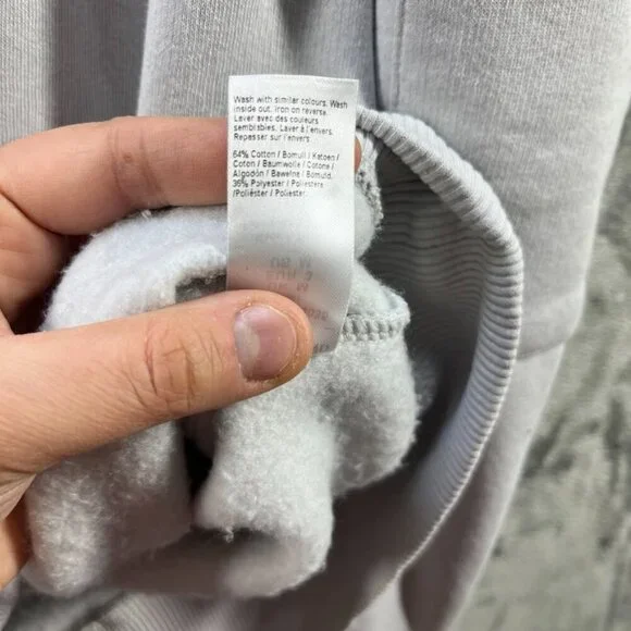 River Island Sweater Adult Medium Gray Jumper Pullover Sweatshirt Pockets Cotton - Picture 5 of 7